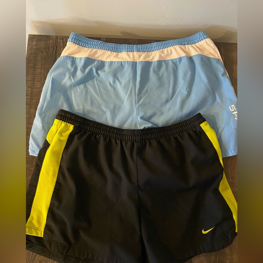 Nike Women's Athletic Shorts - Black and green/blue and white